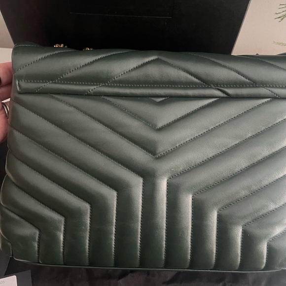 Saint Laurent Green and Gold Quilted Shoulder Bag - Picture 11 of 12